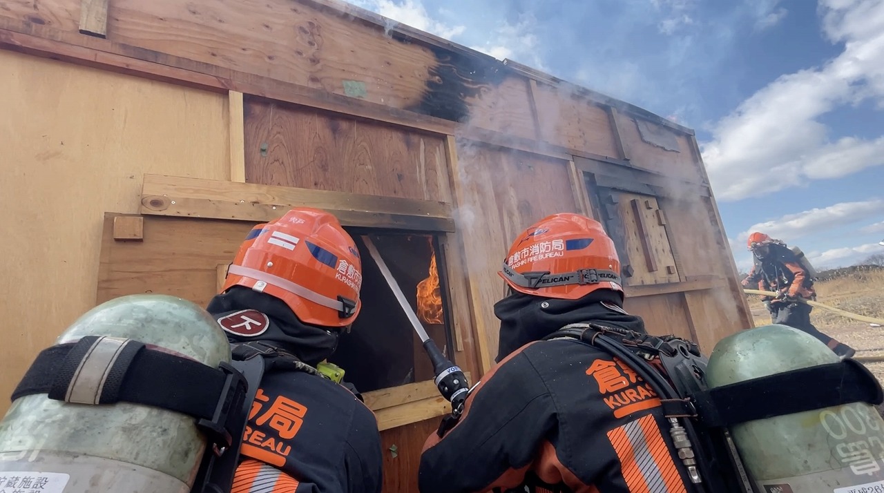 模擬家屋を活用した火災対応訓練で経験値UP！<br>ー倉敷市消防局ー